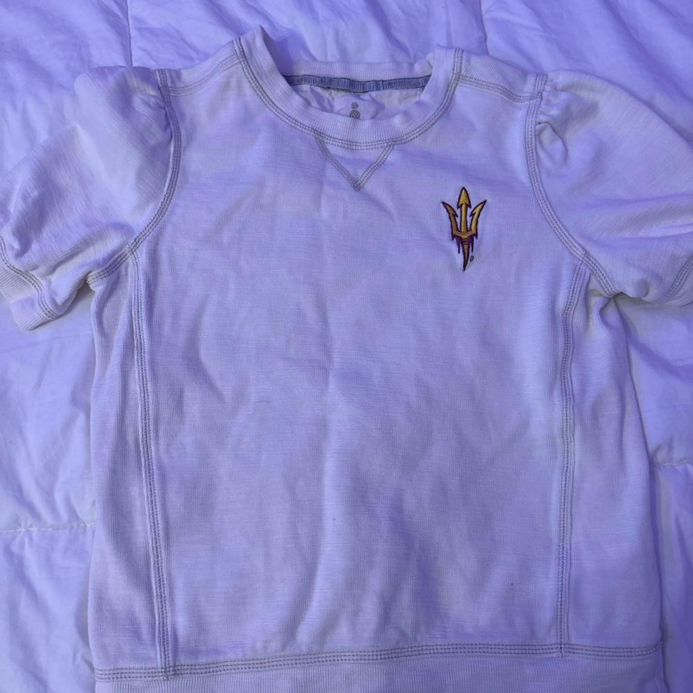 White Short Sleeve Sweatshirt with Logo